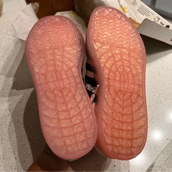 Adidas Black and White Sneakers with Pink Soles - Picture 5 of 6